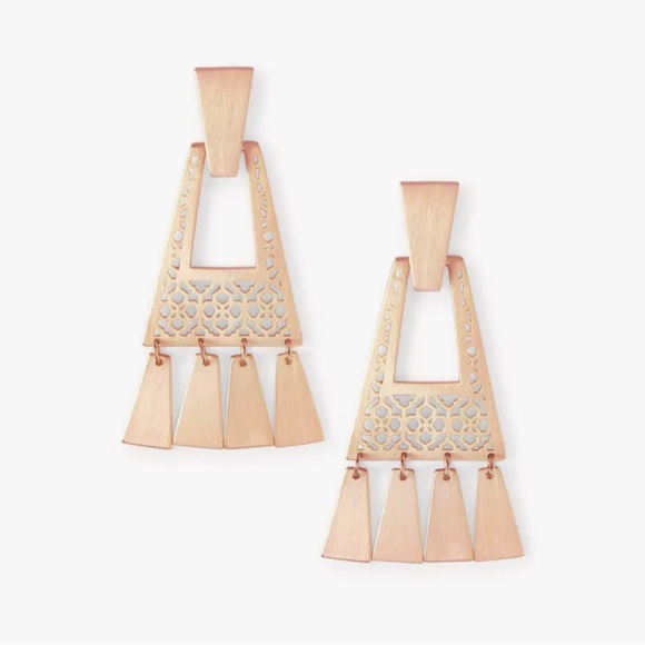 Kendra Scott Kase Rose Gold Fringe Earrings NEW! Hard to find! - Picture 4 of 7